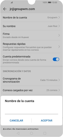 Introduce el nombre de la cuenta y pulsa ACEPTAR. Introduce el nombre de la cuenta y pulsa ACEPTAR.