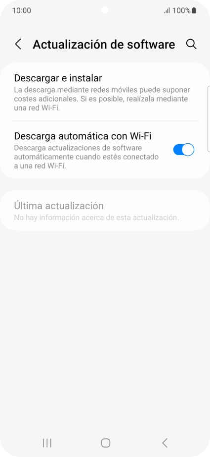 Pulsa Descargar e instalar. Si hay una versión de software nueva disponible, aparecerá ahora en la pantalla. Sigue las indicaciones de la pantalla para actualizar el software del teléfono. Pulsa Descargar e instalar. Si hay una versión de software nueva disponible, aparecerá ahora en la pantalla. Sigue las indicaciones de la pantalla para actualizar el software del teléfono.