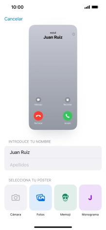 Pulsa una categoría y sigue las indicaciones de la pantalla para seleccionar y configurar la imagen o fotografía deseada para tu póster de contacto. Pulsa una categoría y sigue las indicaciones de la pantalla para seleccionar y configurar la imagen o fotografía deseada para tu póster de contacto.