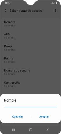 Introduce Vodafone Internet y pulsa Aceptar.