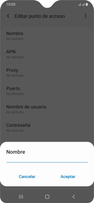 Introduce Vodafone Internet y pulsa Aceptar.