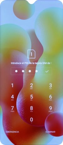 Si es necesario desbloquear la tarjeta SIM, introduce el código PIN y pulsa el icono de aceptar. Si es necesario desbloquear la tarjeta SIM, introduce el código PIN y pulsa el icono de aceptar.