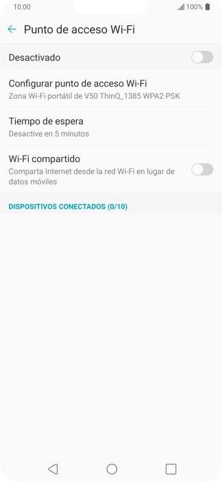 Pulsa Configurar punto de acceso Wi-Fi. Pulsa Configurar punto de acceso Wi-Fi.