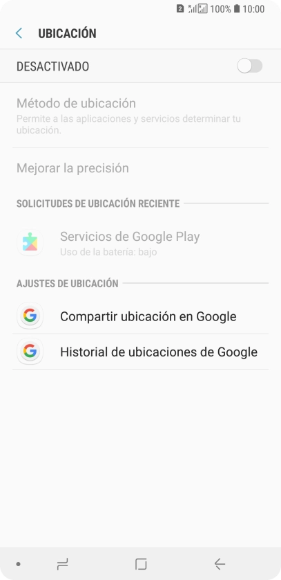 Pulsa el indicador para activar o desactivar la función.