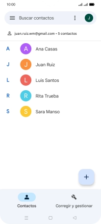 Pulsa el icono de nuevo contacto. Pulsa el icono de nuevo contacto.