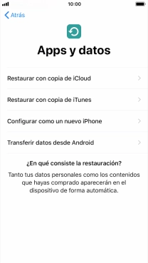 Puedes transferir el contenido de otro teléfono Android cuando el teléfono se activa antes de utilizarlo por primera vez y cuando lo restableces. Cuando aparece esta imagen de pantalla, el teléfono está listo para la transferencia de contenido desde otro teléfono Android.