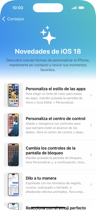 Desliza el dedo hacia arriba desde la parte inferior de la pantalla para volver a la pantalla de inicio. Desliza el dedo hacia arriba desde la parte inferior de la pantalla para volver a la pantalla de inicio.