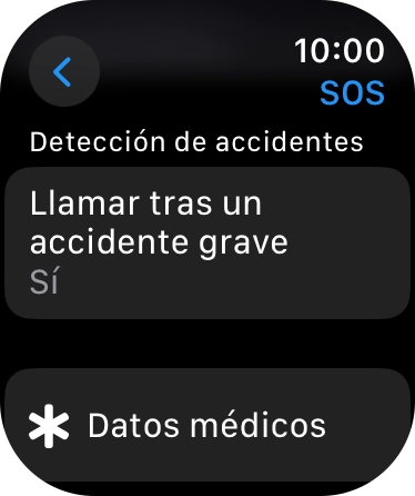 Pulsa Llamar tras un accidente grave.
