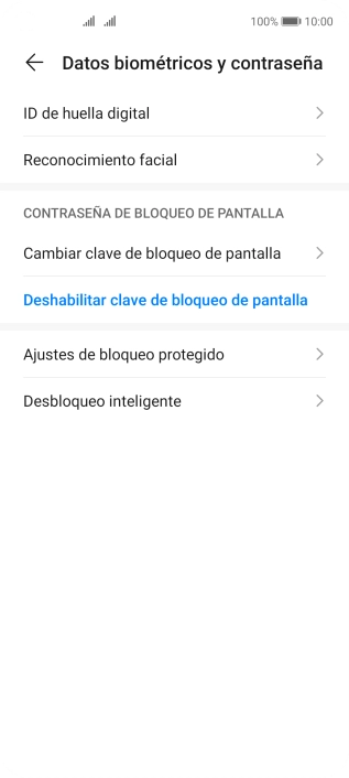 Pulsa Deshabilitar clave de bloqueo de pantalla. Pulsa Deshabilitar clave de bloqueo de pantalla.