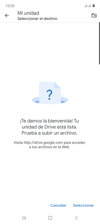 Si deseas crear una nueva carpeta, pulsa el icono de nueva carpeta y sigue las indicaciones de la pantalla para crearla. Si deseas crear una nueva carpeta, pulsa el icono de nueva carpeta y sigue las indicaciones de la pantalla para crearla.