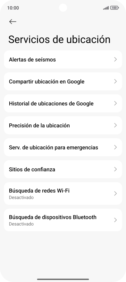 Pulsa Precisión de la ubicación. Pulsa Precisión de la ubicación.