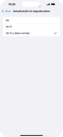 Para desactivar la actualización de apps en ejecución, pulsa No. Para desactivar la actualización de apps en ejecución, pulsa No.