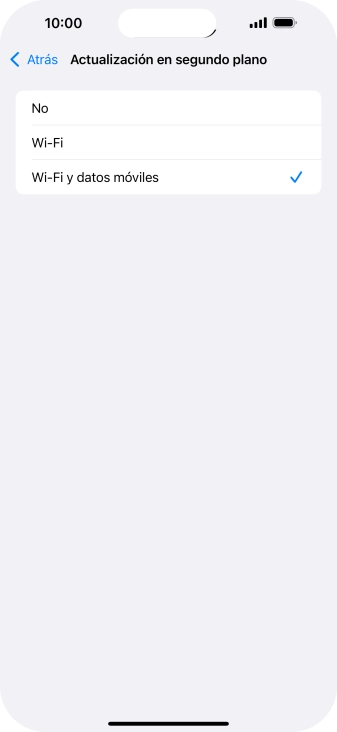 Para desactivar la actualización de apps en ejecución, pulsa No. Para desactivar la actualización de apps en ejecución, pulsa No.