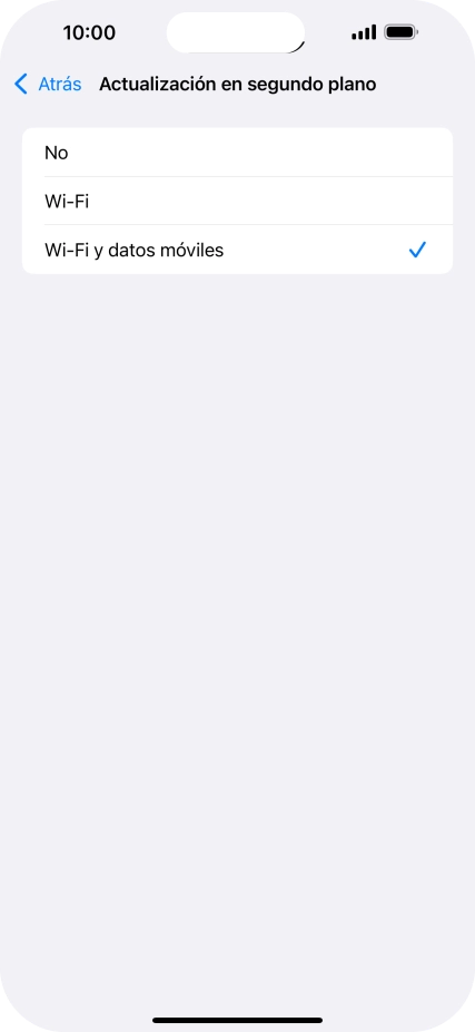 Para desactivar la actualización de apps en ejecución, pulsa No. Para desactivar la actualización de apps en ejecución, pulsa No.