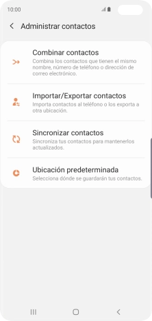 Pulsa Importar/Exportar contactos.