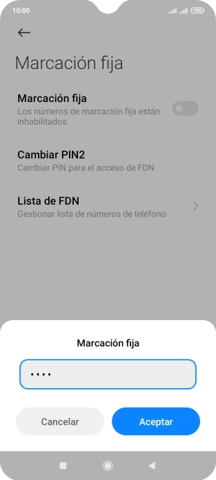 Introduce el código PIN2 y pulsa Aceptar. Introduce el código PIN2 y pulsa Aceptar.