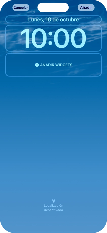 Si deseas personalizar la vista de la fecha en la pantalla de bloqueo, pulsa el widget de la fecha y sigue las indicaciones de la pantalla para seleccionar la vista de widgets deseada. Si deseas personalizar la vista de la fecha en la pantalla de bloqueo, pulsa el widget de la fecha y sigue las indicaciones de la pantalla para seleccionar la vista de widgets deseada.