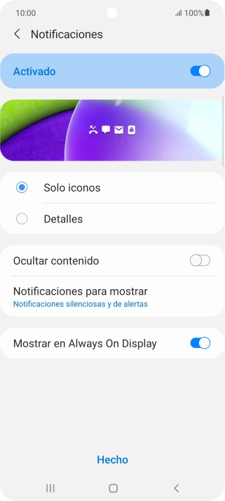 Pulsa los ajustes deseados para activarlos o desactivarlos. Pulsa los ajustes deseados para activarlos o desactivarlos.