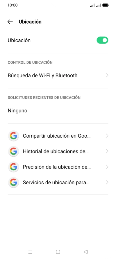 Pulsa Precisión de la ubicación de.... Pulsa Precisión de la ubicación de....