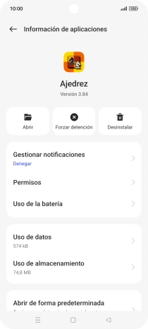 Pulsa Uso de almacenamiento.