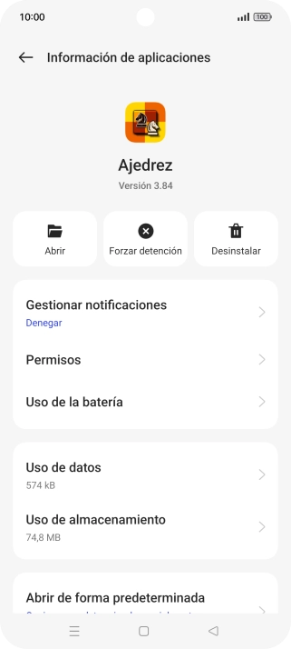 Pulsa Uso de almacenamiento.