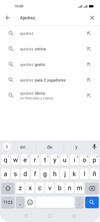 Introduce el nombre del tema o de la app y pulsa el icono de búsqueda. Introduce el nombre del tema o de la app y pulsa el icono de búsqueda.