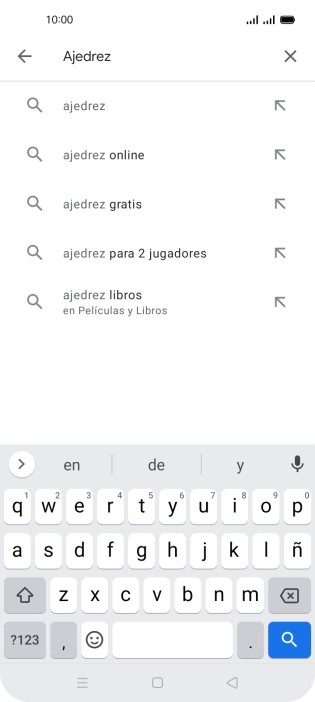 Introduce el nombre del tema o de la app y pulsa el icono de búsqueda. Introduce el nombre del tema o de la app y pulsa el icono de búsqueda.