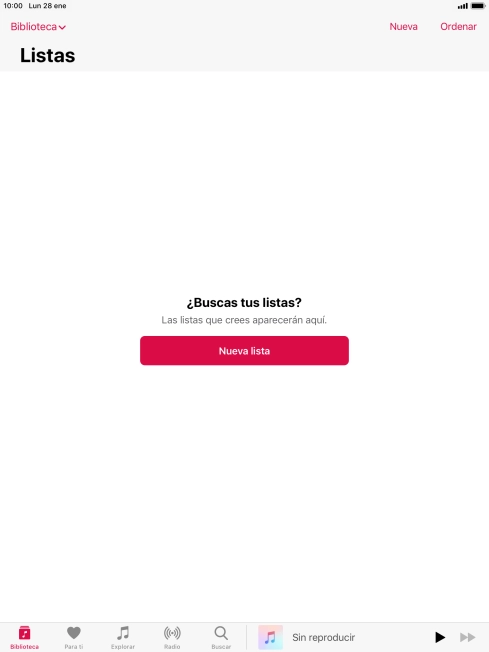Pulsa Nueva lista. Pulsa Nueva lista.