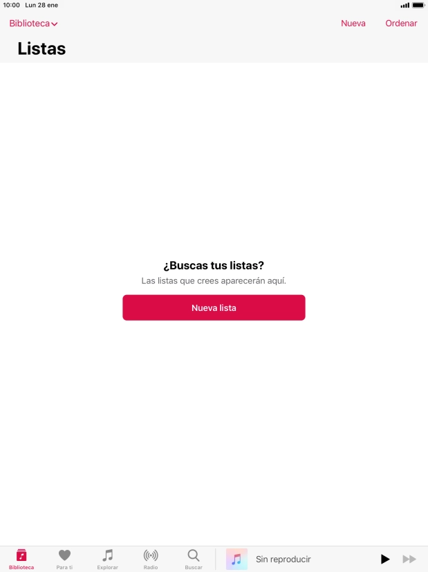 Pulsa Nueva lista. Pulsa Nueva lista.