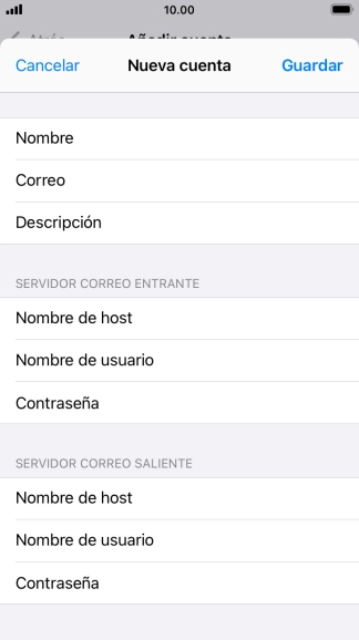 Pulsa Guardar. Ahora se ha configurado tu cuenta de correo electrónico. Si deseas seleccionar más ajustes del servidor de correo de entrada o de salida, continúa con los pasos siguientes.