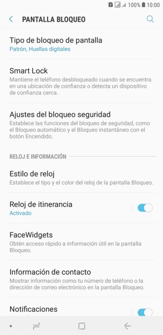 Pulsa Tipo de bloqueo de pantalla e introduce un código de seguridad adicional. Pulsa Tipo de bloqueo de pantalla e introduce un código de seguridad adicional.