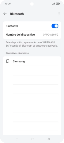 Pulsa el dispositivo Bluetooth deseado y sigue las indicaciones de la pantalla para vincular el dispositivo al teléfono. Pulsa el dispositivo Bluetooth deseado y sigue las indicaciones de la pantalla para vincular el dispositivo al teléfono.
