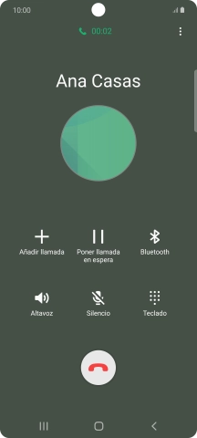 Pulsa el icono de finalizar llamada. Pulsa el icono de finalizar llamada.