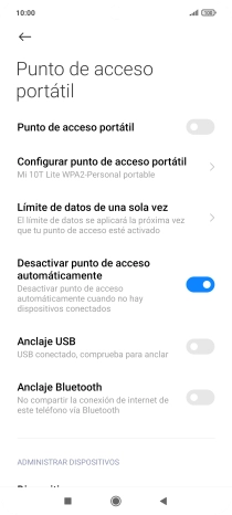 Pulsa Configurar punto de acceso portátil. Pulsa Configurar punto de acceso portátil.