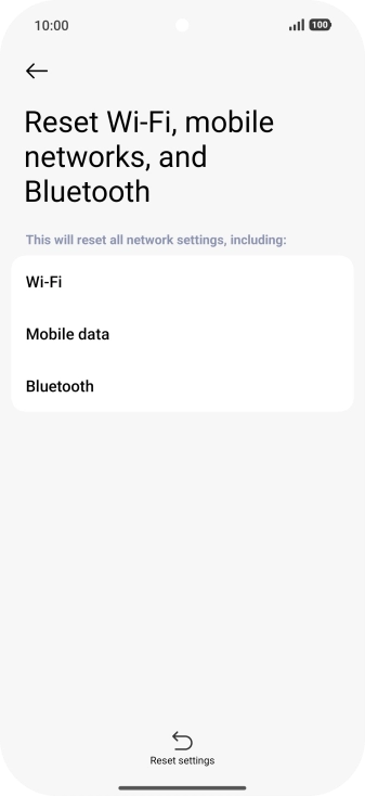 Press Reset settings. Press Reset settings.