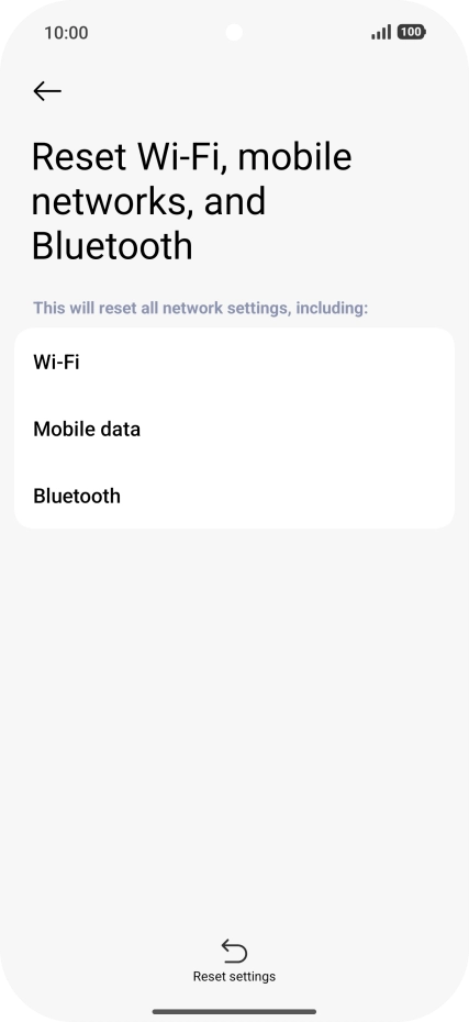Press Reset settings. Press Reset settings.
