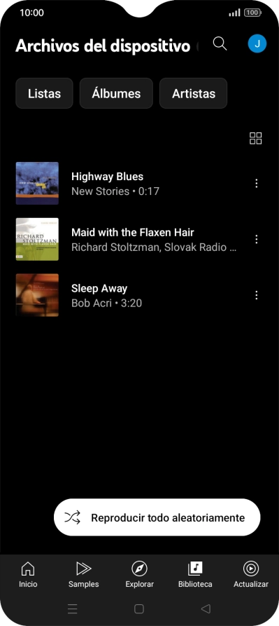 Pulsa el archivo de música deseado. Pulsa el archivo de música deseado.