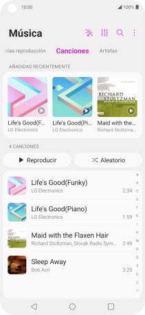 Pulsa el archivo de música deseado. Pulsa el archivo de música deseado.
