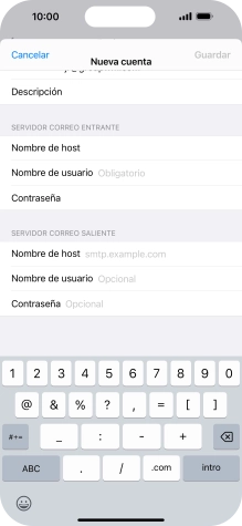 Pulsa Nombre de usuario e introduce el nombre de usuario de tu cuenta de correo electrónico. Pulsa Nombre de usuario e introduce el nombre de usuario de tu cuenta de correo electrónico.