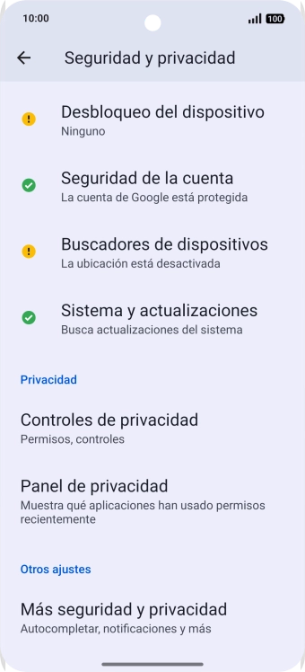 Pulsa Controles de privacidad. Pulsa Controles de privacidad.