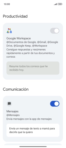 Pulsa el indicador junto a la extensión deseada para activar la función. Pulsa el indicador junto a la extensión deseada para activar la función.