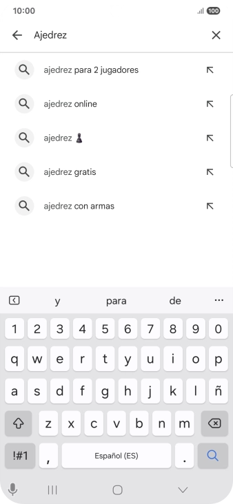 Introduce el nombre del tema o de la app y pulsa el icono de búsqueda. Introduce el nombre del tema o de la app y pulsa el icono de búsqueda.