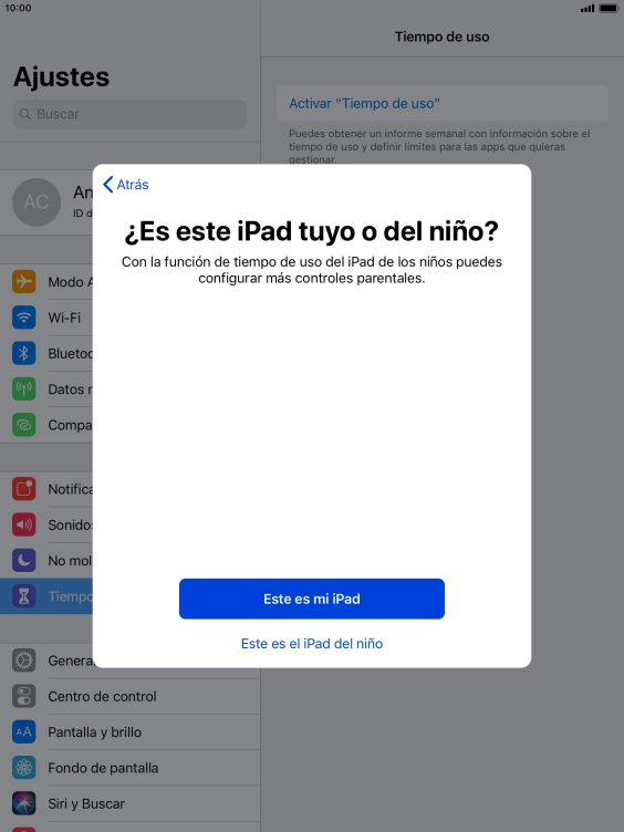 Pulsa Este es mi iPad. Pulsa Este es mi iPad.