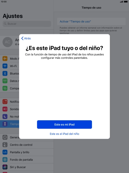 Pulsa Este es mi iPad. Pulsa Este es mi iPad.