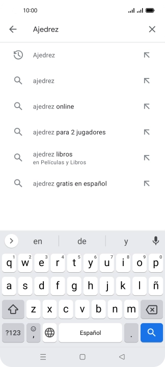 Introduce el nombre del tema o de la app y pulsa el icono de búsqueda. Introduce el nombre del tema o de la app y pulsa el icono de búsqueda.