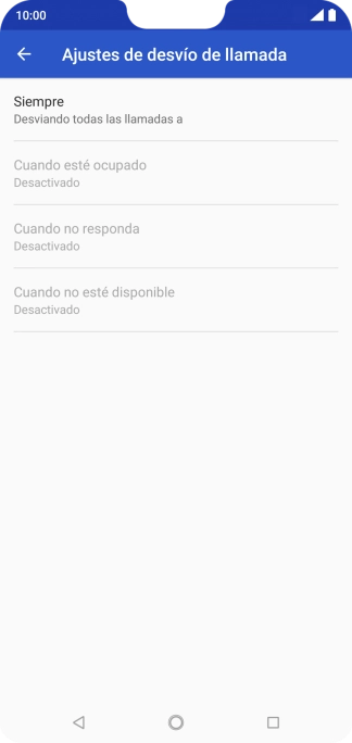 Pulsa el tipo de desvío deseado. Pulsa el tipo de desvío deseado.