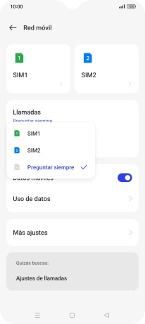 Pulsa el ajuste deseado. Pulsa el ajuste deseado.