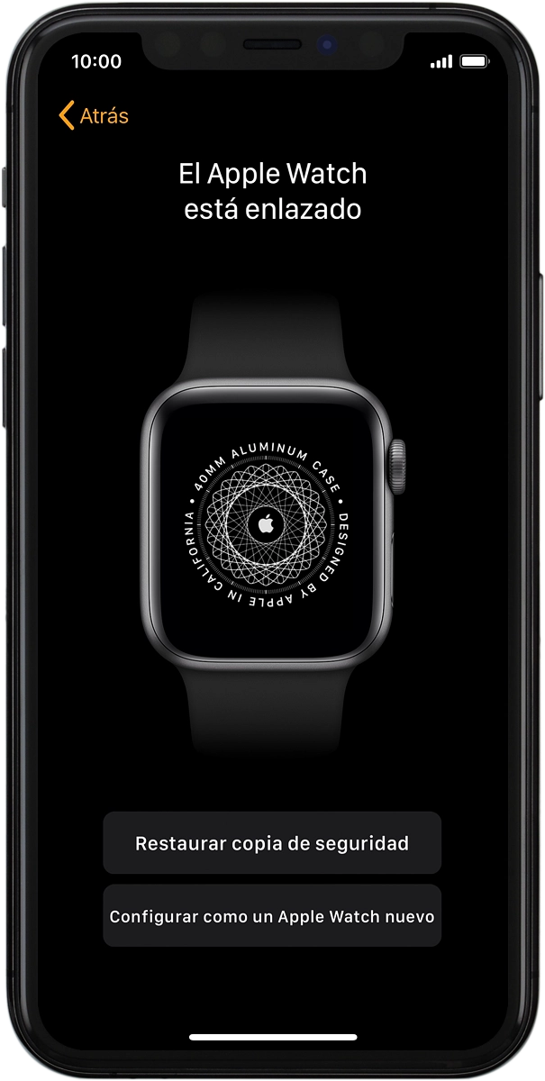 En el teléfono: Pulsa Configurar como un Apple Watch nuevo.