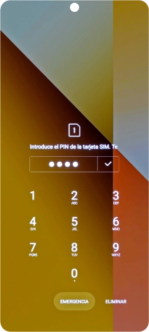 Si es necesario desbloquear la tarjeta SIM, introduce el código PIN y pulsa el icono de aceptar. Si es necesario desbloquear la tarjeta SIM, introduce el código PIN y pulsa el icono de aceptar.