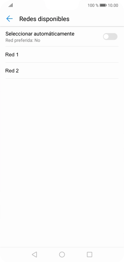 Pulsa la red deseada. Pulsa la red deseada.